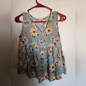 Lovely Melody Floral Peplum Tank Top